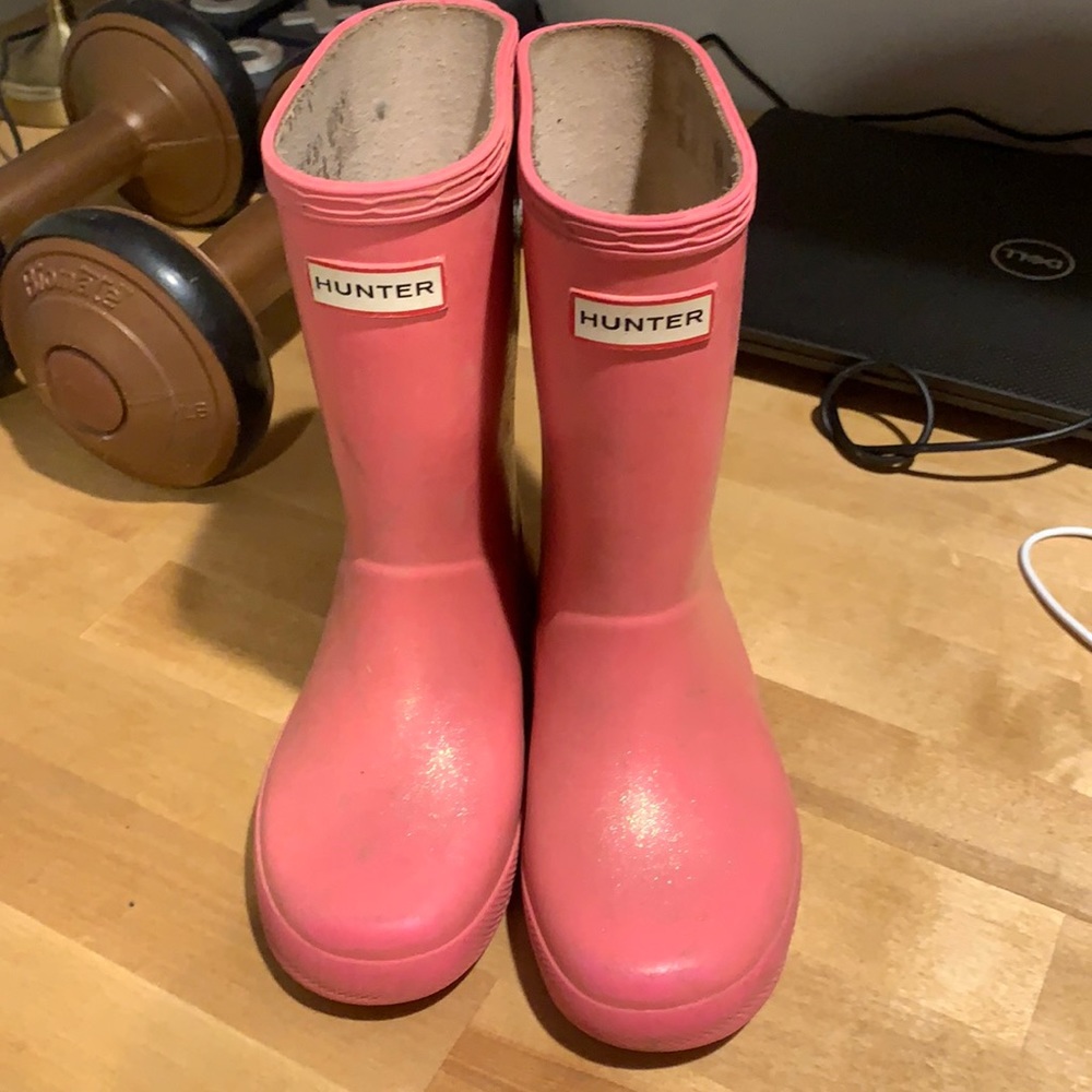Pink glitter Hunter boots